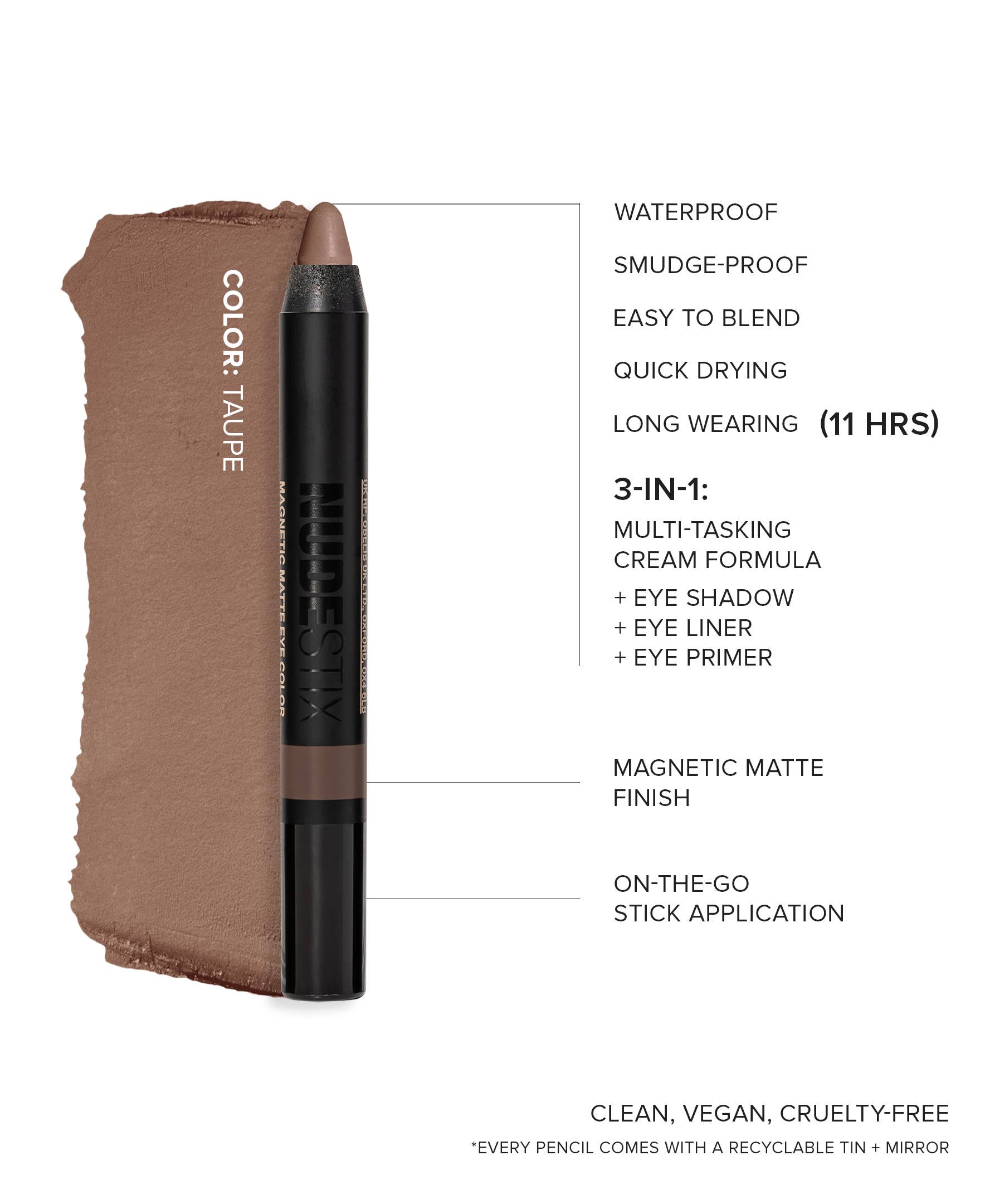 NUDESTIX Magnetic Matte Oogkleurpotlood - Taupe