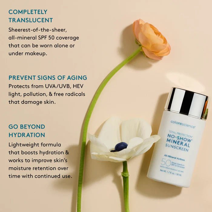 Colorescience - NO SHOW MINERAL SUNSCREEN SPF 50, 50ML - Skinandcare