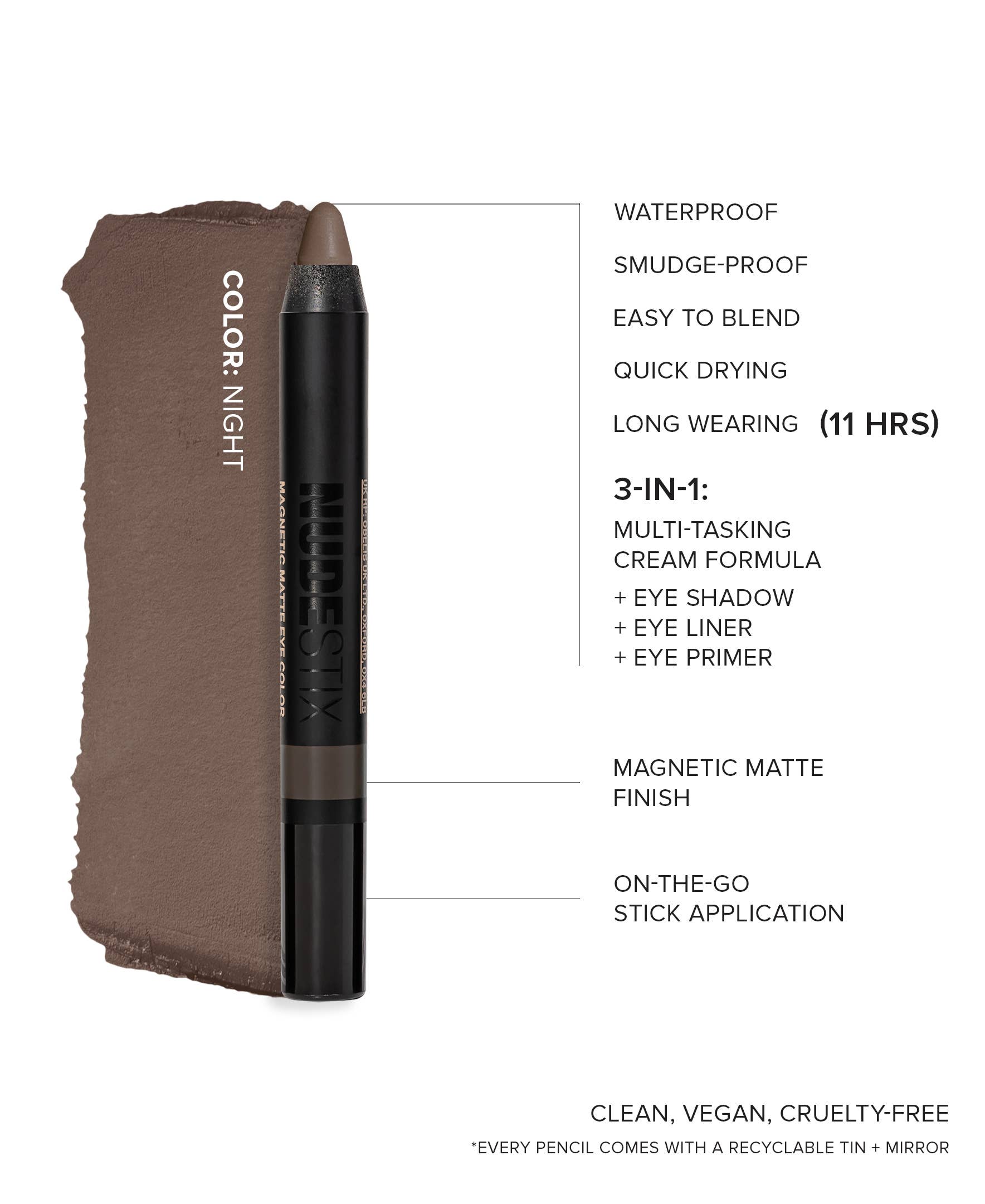 NUDESTIX Magnetic Matte oogschaduw – Slate